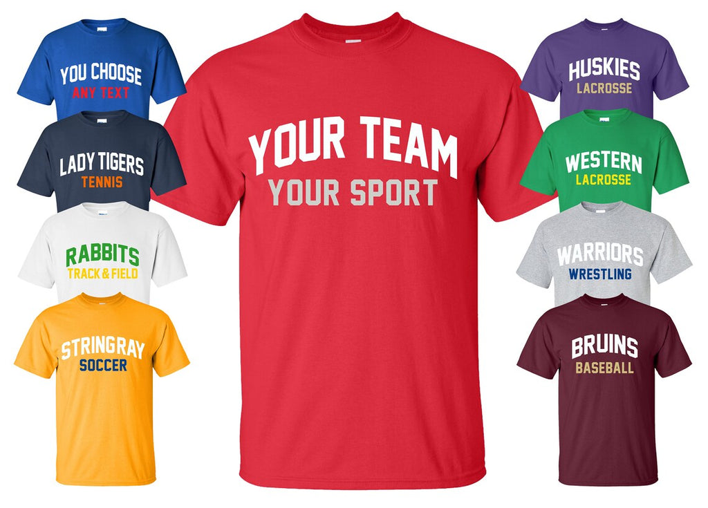 Sports Team T-Shirt with Your Custom Text | Available in Sizes S-5XL