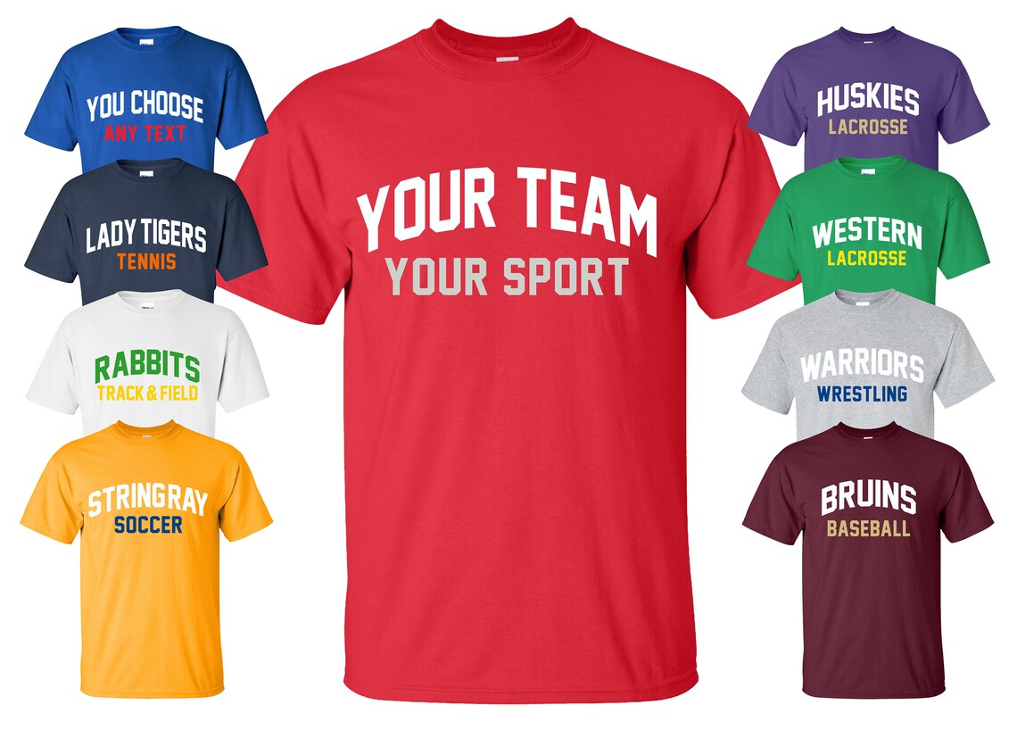 Sports Team T-Shirt with Your Custom Text | Available in Sizes S-5XL