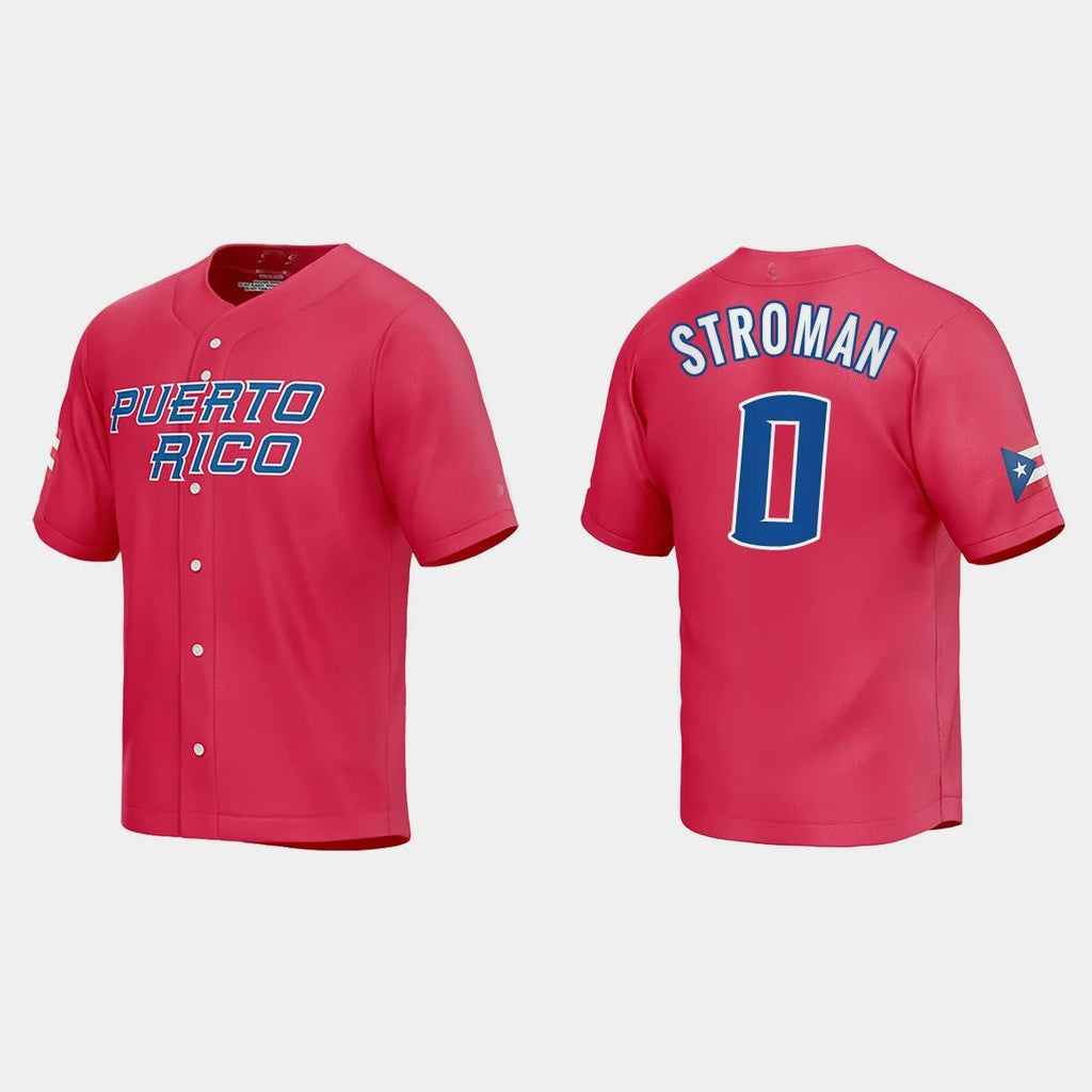 #0 MARCUS STROMAN PUERTO RICO BASEBALL 2023 WORLD BASEBALL CLASSIC JERSEY ¡§C RED Stitches Baseball Jerseys