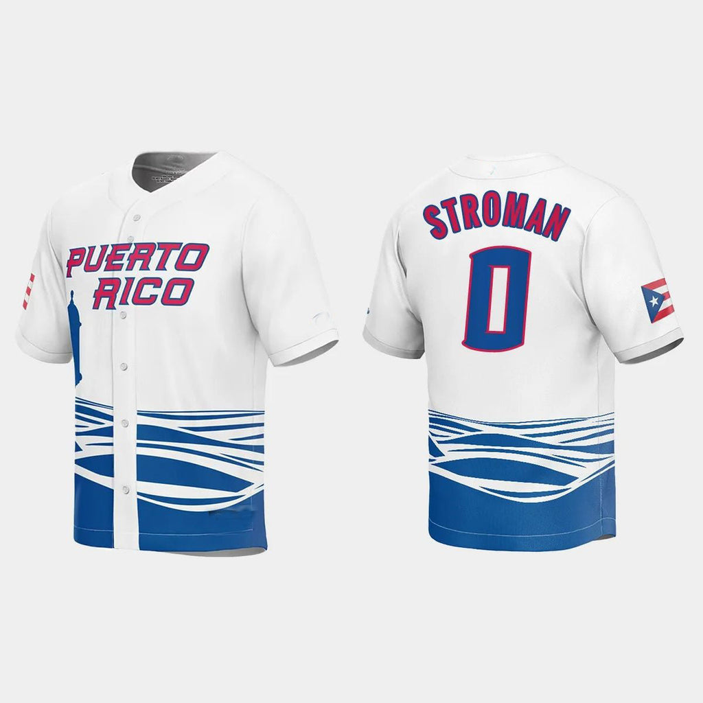 #0 MARCUS STROMAN PUERTO RICO BASEBALL 2023 WORLD BASEBALL CLASSIC JERSEY ¡§C WHITE Stitches Baseball Jerseys
